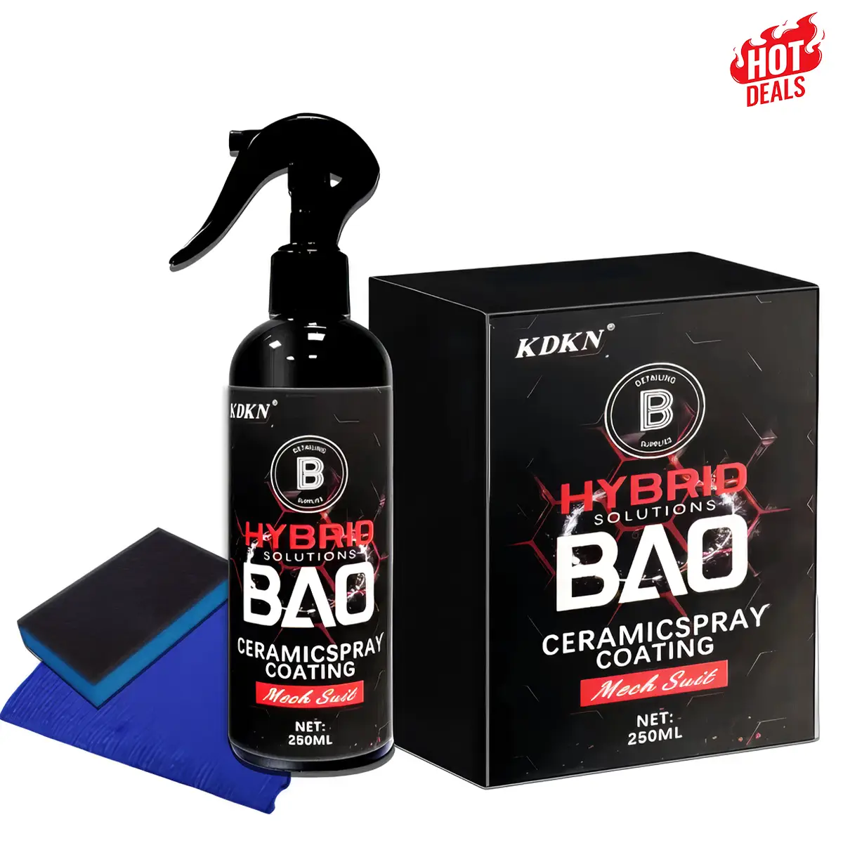 Ceramic Coating Top Coat for Cars -Waterless Wash & Wax Hydrophobic Polish Car Coating Cleaning Spray & Quick Coat Car Wax Polish Spray for 250 ML