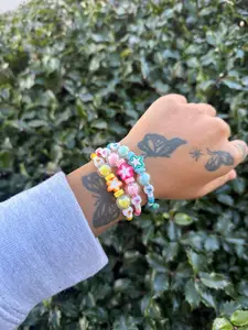 Adjustable Handmade Bracelets - Blue -Pink - Yellow