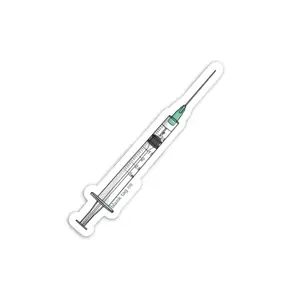 Blank Tag Co.® Waterproof Syringe and Needle Sticker