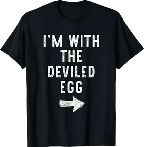 I'm With The Deviled Egg Costume Halloween Matching Couple T-Shirt - Kevincifuen Shop 87B0DJTYWZCM