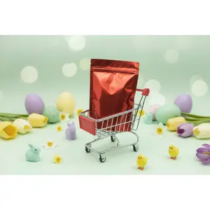 MINI RED SHOPPING BASKET WITH A MIX BAG.