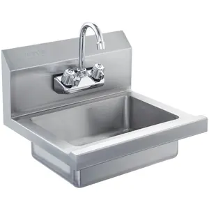 VEVOR Commercial Hand Sink with Faucet, Stainless Steel Sink for Washing, Small Washing Sinks, Wall Mount Hand Basin, Utility Sink for Restaurant, Kitchen, Bar, Garage and Home, 17x 15 inchVEVOR Super Brand Day