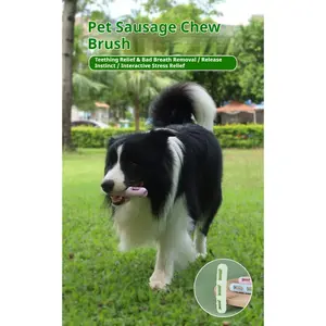 DOG Chew Toys for Teeth Cleaning, Pet Sausage chew Brush, Pet chew Clean Buddy