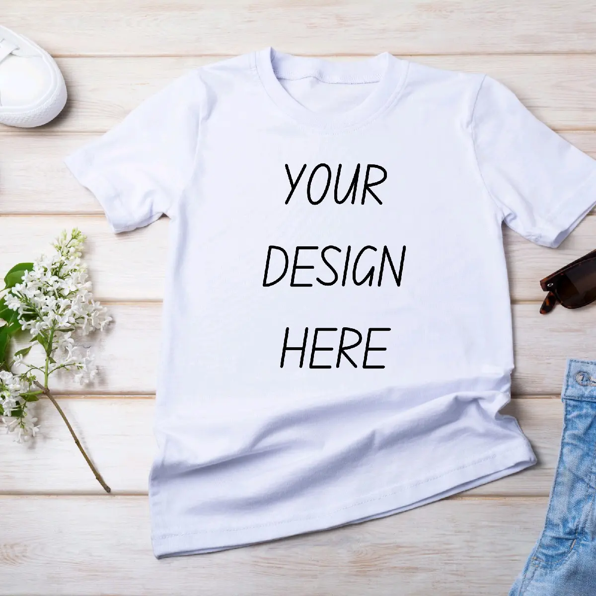 Custom Adult T-Shirt Crew Neck Cotton