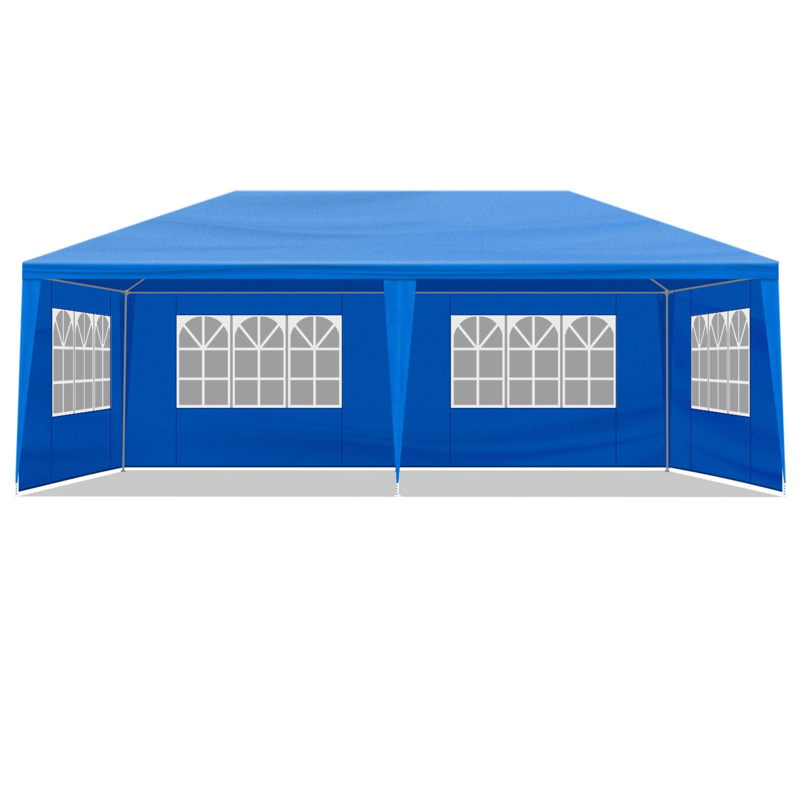 Patio Wedding Camping Backyard Party, 10'x20' Blue Waterproof Canopy with 6 Removable Sidewalls, Outdoor Gazebo Tent