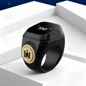 Digital Prayer Counter Ring with Vibration Alarm, 33/99 Dhikr Alerts, APP Sync Feature, Essential for Daily Worship and Ramadan Pilgrimage