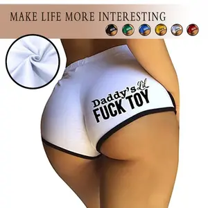 Women's Regular and Plus Size Bikini Underwear Sweatpants V-Shaped Hip Line Fashion Letter Printed Fitness Yoga Shorts  springtok