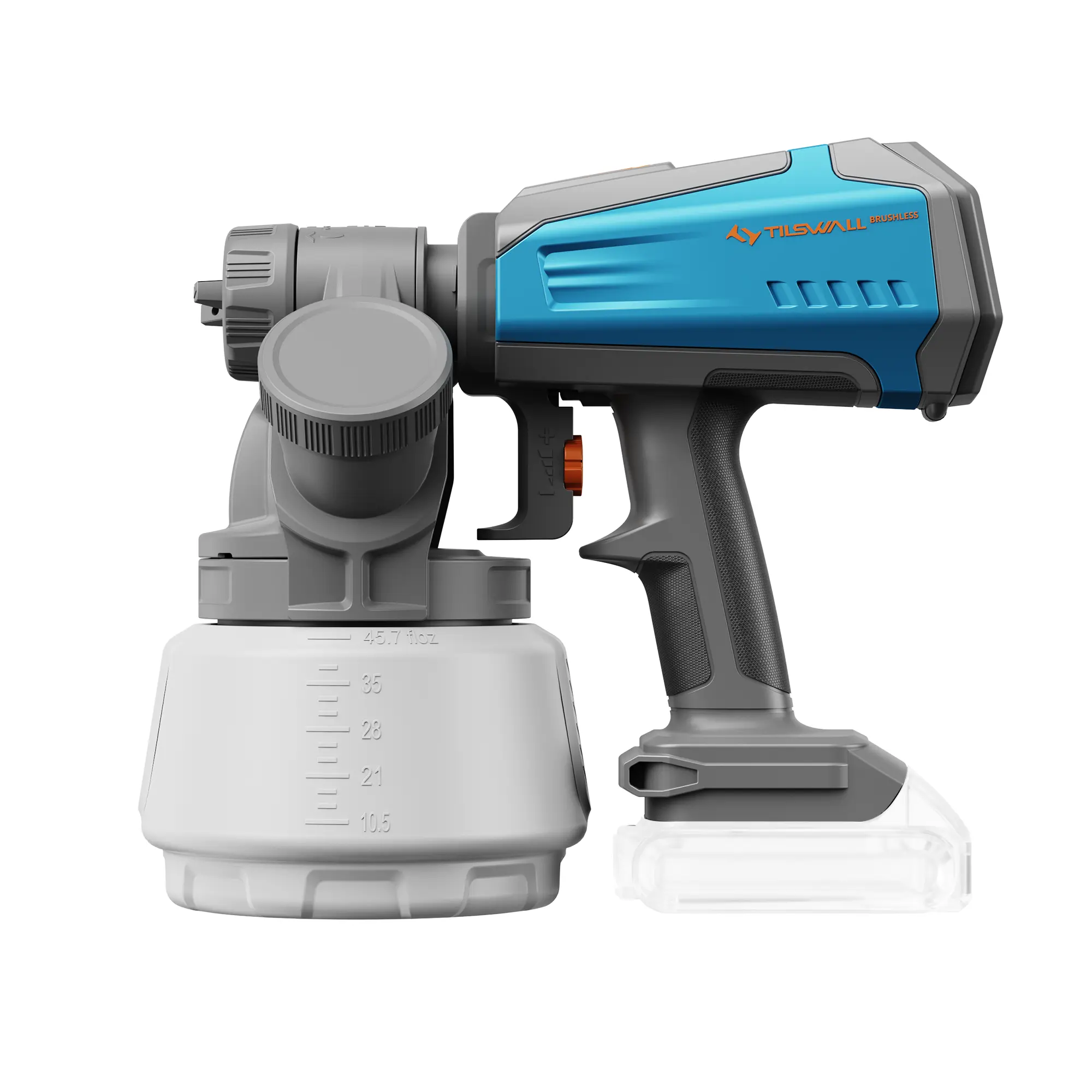 Tilswall Shark 700 Cordless Paint Sprayer for Dewalt 20V Battery Electric Paint Gun with Brushless Motor 1300ml Container 3 Spray Patterns for Furniture Walls Cabinets Outdoors Adjustable Flow Control