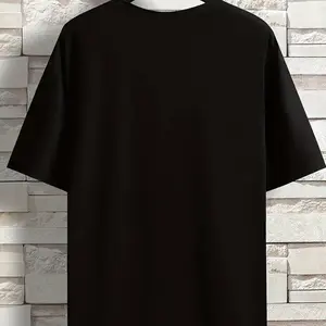 Women's Plain Short-Sleeve Round Neck Pure Cotton Casual Classic Unisex Comfortable Black T-Shirt