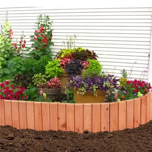 Yaheetech Straight  Garden Wooden Short Fence,  Outdoor Landscape Edging Flexible Decorative Border for Yard Patio Pathway Lawns Courtyard Maintenance summervibes