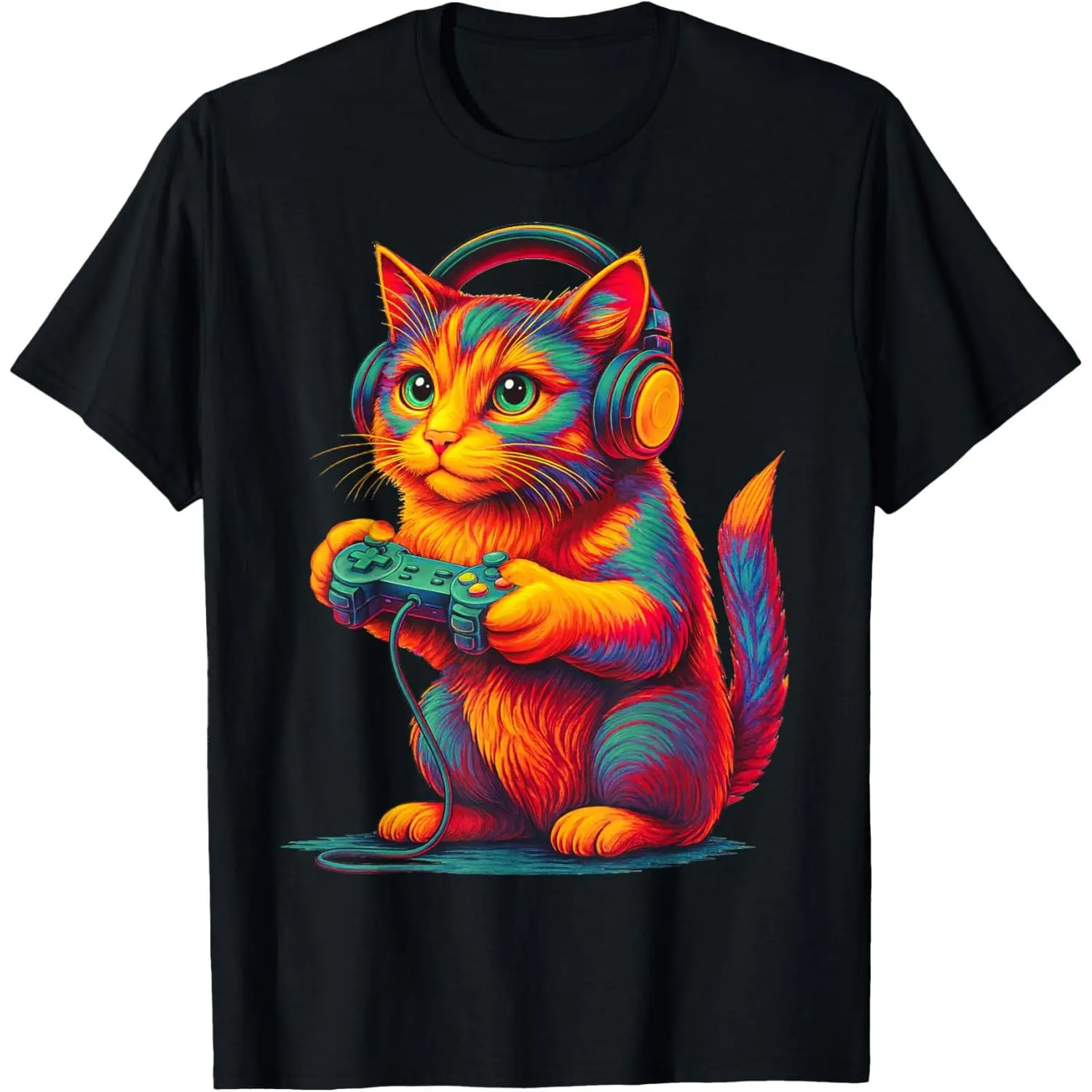 Gamer Cat Video Games Boys Teen Men Girls Funny Gift Gaming T-Shirt