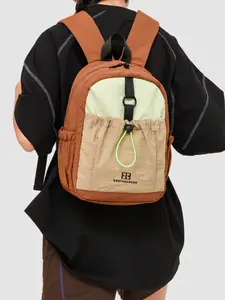 Large capacity backpack, color blocking backpack, zipper closure letter, fashionable and versatile, casual trend suitable for students, school travel, commuting, shopping, men's and women's backpacks