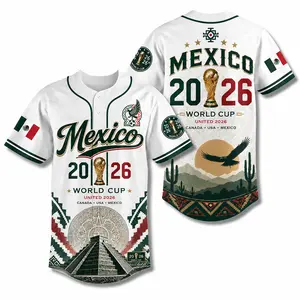 Mexico 2026 Baseball Jersey, Mexico Soccer Fan Apparel for Men Women, Football Gift Shirt