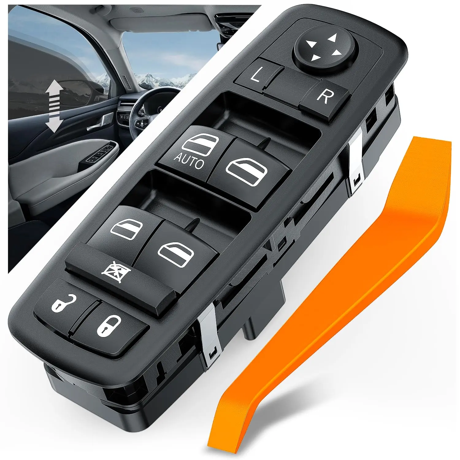 Nilight Power Master Window Switch Compatible with 2008 2009 2010 2011 2012 Jeep Liberty 2008-2012 Dodge Nitro 2009-2010 Dodge Journey Replacement Control Button Windows Switches, 13 Pins, 1X Master Power Window Switch