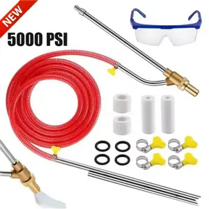 5000 PSI Pressure Washer Sandblasting Kit with Brass & Stainless Steel for Rust Removal & Graffiti Cleaning