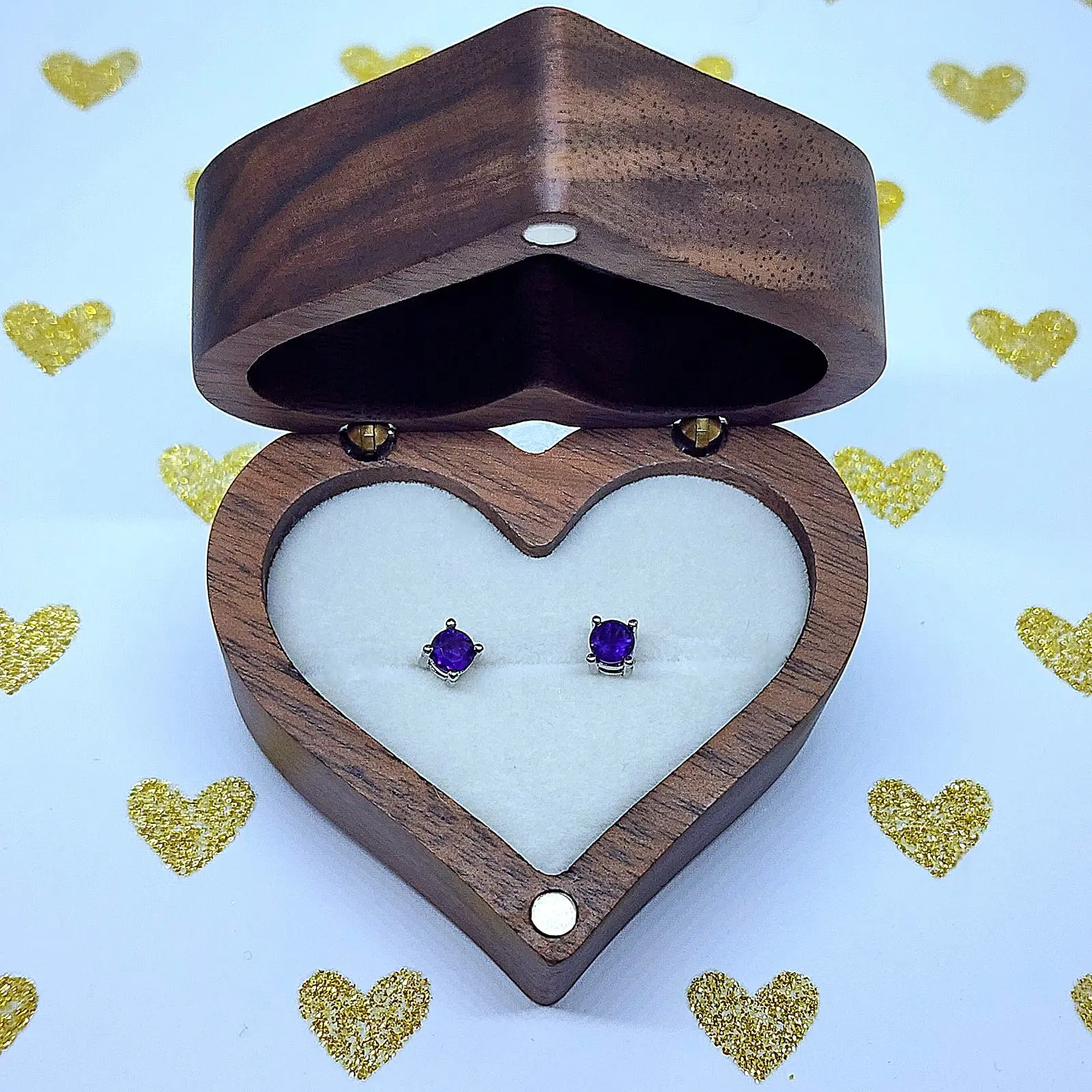 Amethyst Stud Earrings in Sterling Silver