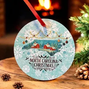 North Carolina Christmas Round Christmas Ornament New