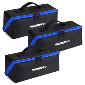 #JumpstartSale WORKPRO Tool Bag with Zipper, 10" Utility Wide Mouth Heavy Duty Tool Storage Bag, Multipurpose Zipper Tool Pouch Tote Bag for Organizer 3-pack