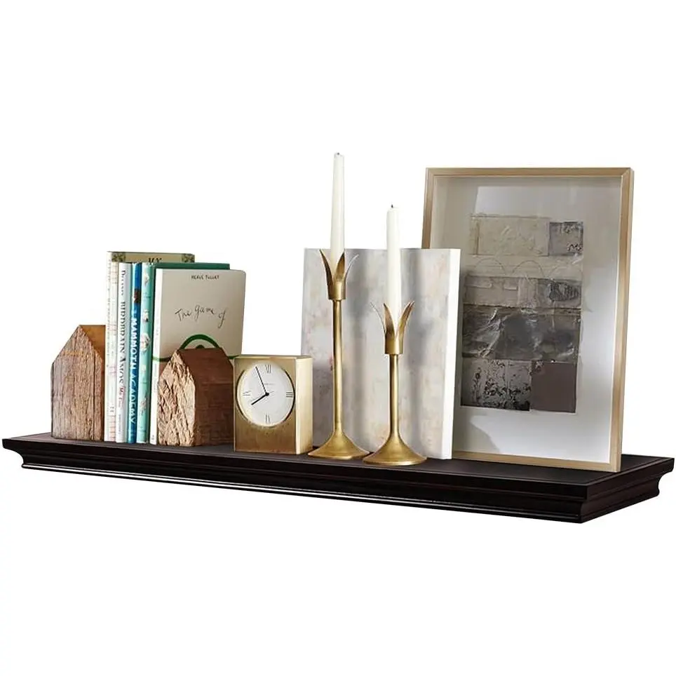 Floating Shelves Wall Mounted, Deeper Wall Storage Shelf for Home Decor, Super Sturdy, Easy to Install, 36" Wide, 7.75" Deep, Espresso Brown