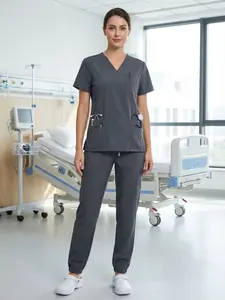 Nurse Costume Suit Set, Two-Piece Design [top + Pants], Simple Style Cosplay for Healthcare Workers, All Seasons Wear, Uniforms, Workwear