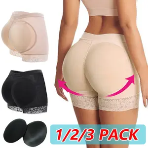 1/2/3 Pack Butt Lifter Shorts Hip Pads Enhancer Fake Ass Body Shaper Women Buttocks Panties Padded Boxer Shapewear Booty Lift  Ladies Body Shaper Boyshorts Lace Underwear Plus Size Womenswear
