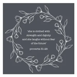 Clothed with Dignity Wreath - Mesh Stencil 12x12