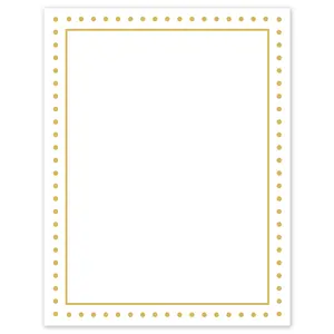 Avery Printable Full-Sheet Cardstock, Gold Border with Gold Dots, 8.5" x 11", Matte White Full-Sheet Cardstock, Laser/Inkjet, 10ct, Great for Craft Cardstock Paper