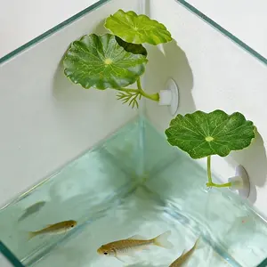 2pcs Artificial Lily Leaf Hammock for Betta Fish Tank, Plastic Plant Decor, Aquarium Plants, Seasonal Aquarium Ornament, Aquatic Pet Supplies