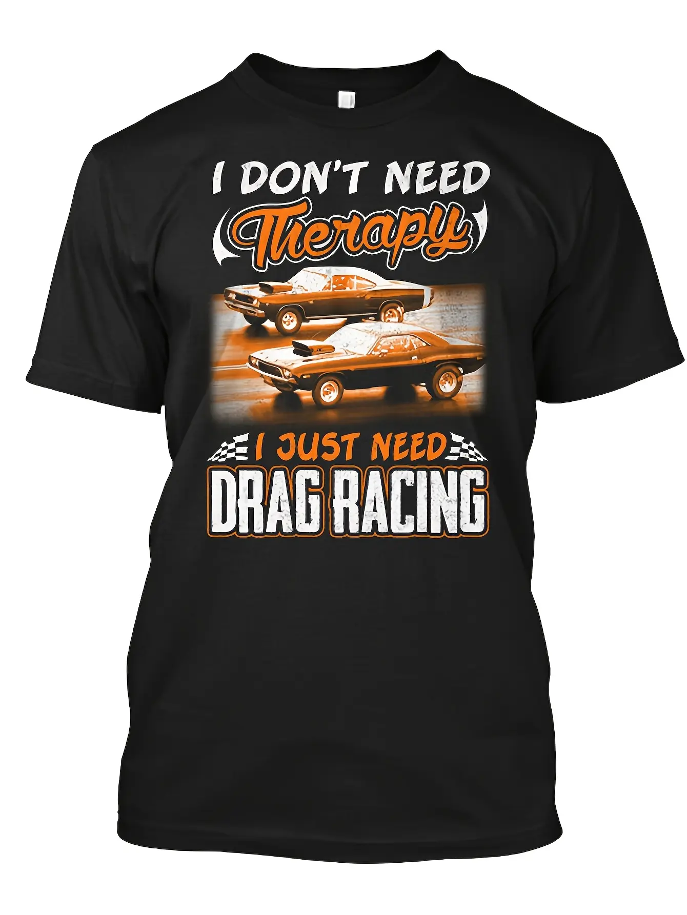 Men's Vintage Drag Racing Graphic T-Shirt - _I Don unisex soft cotton short sleeve t shirt, vintage graphic casual tee for men women teens, perfect birthday holiday gift for camping travel gym daily street casual wear