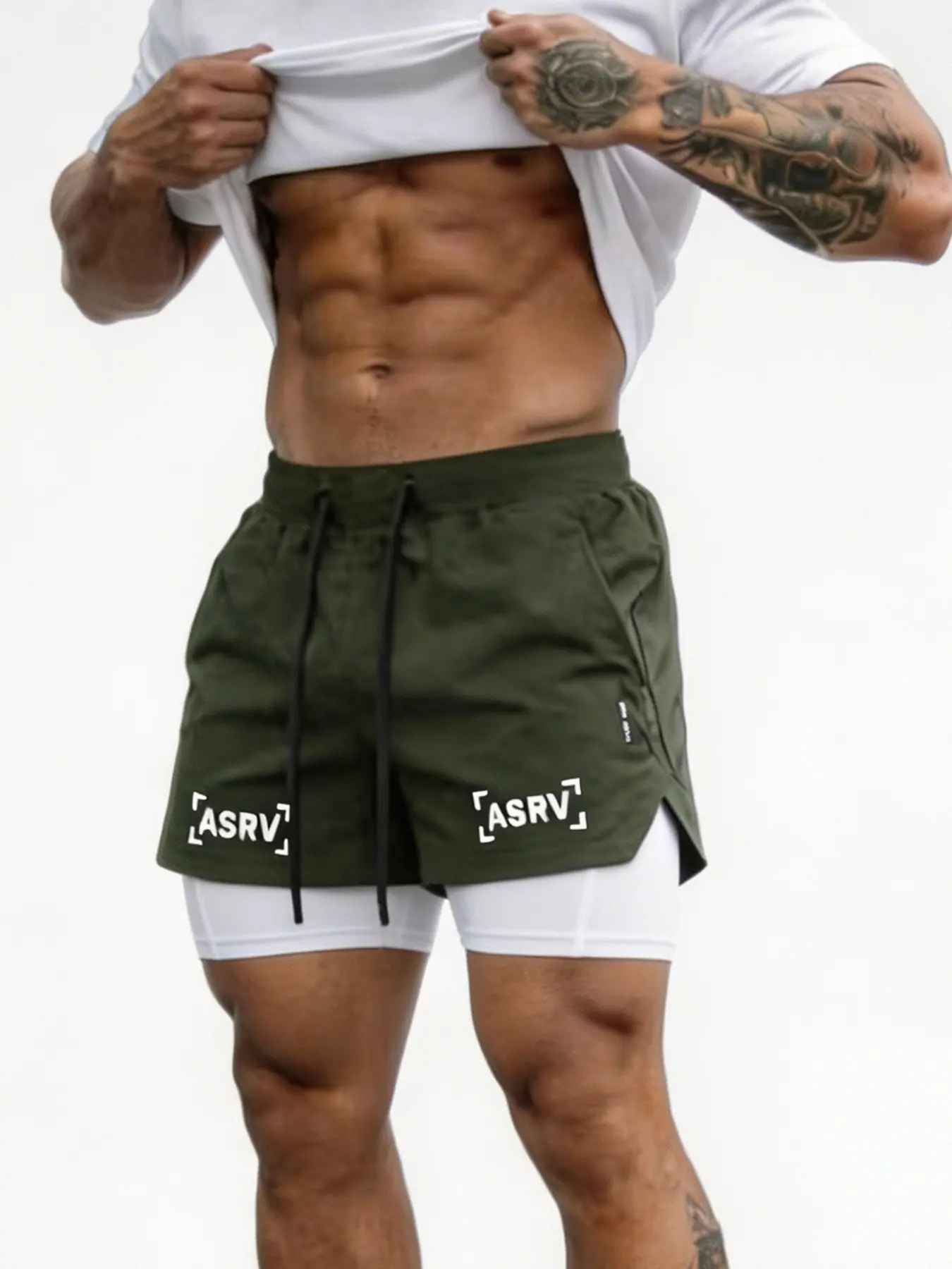 Summer Men's Casual Shorts, Polyester Breathable American Style, Anti-Exposure Gym Shorts, Running Quick-Dry Five-Pocket Pants, Activewear Shorts, Athletic Sports Shorts