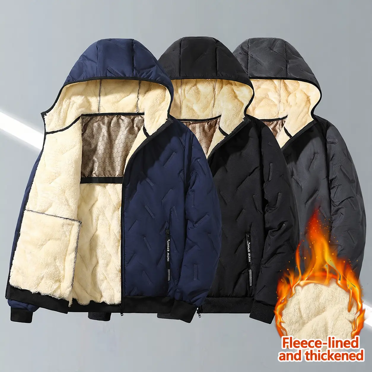 Winter lamb  jacket, unisex style, with a hood, warm and thickened for added insulation