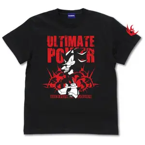 Shadowthe HedgehogSonic T-shirt Black ULTIMATE POWER Cotton