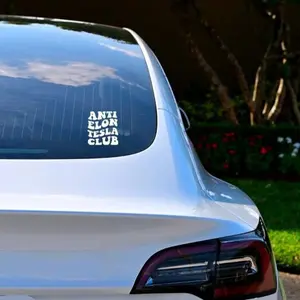 Anti Elon Tesla Club Vinyl Decal | Window Sticker | Bumper Sticker For Tesla Owners For Model X Y Z 3 Elon Musk