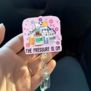 ICU Badge Reel - Vasopressor “The Pressure Is On” Funny ICU Nurse Retractable ID Holder G9W