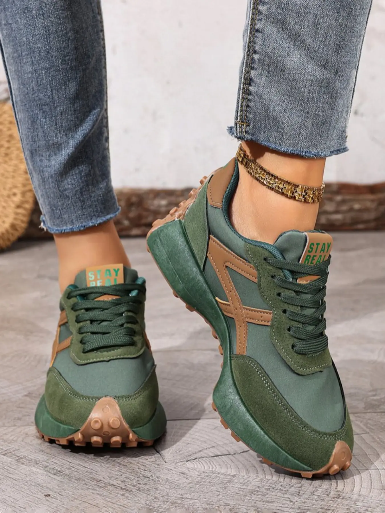 Women's Thick Sole Dad Shoes, Spring & Fall New Casual Slimming Flat Running Sneakers, Trendy Running Shoes, Versatile Comfortable Sports Shoes, Running Trainers, Fashion Running Sneakers