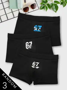 Men's Casual Fitted Underwear Set, Pop Art & Football Prints, Comfortable Daily Wear, Suitable for All Seasons, Trendy Design