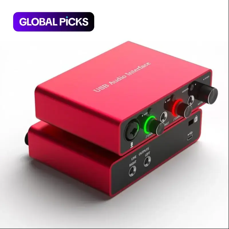 USB Audio Interface, 48V Phantom-Power 24Bit/192kHz, Noiseless XLR for Recording, Podcasting & Streaming, Digital Sound Card #GLOBAL PICKS