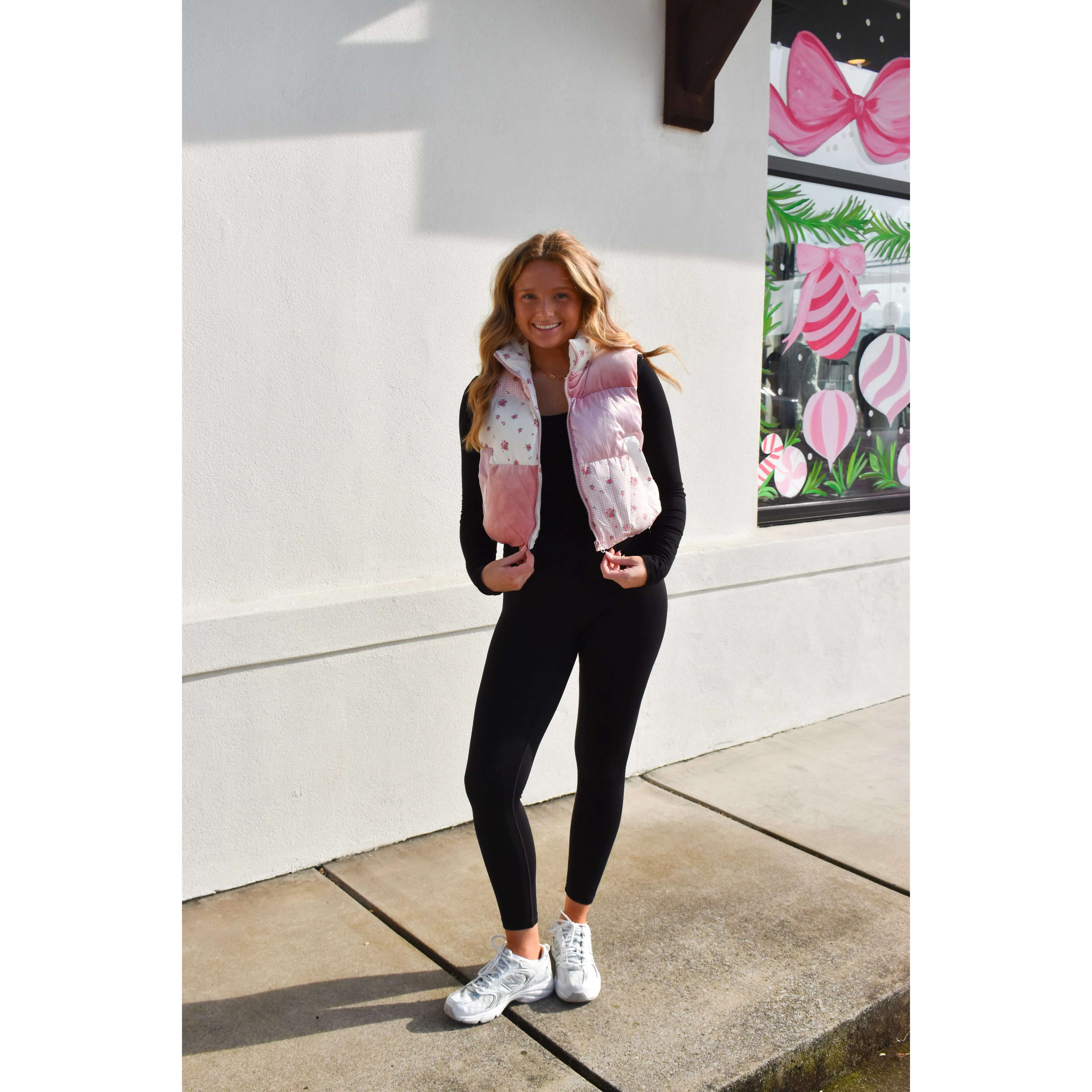 Patchwork Floral Puffer Vest