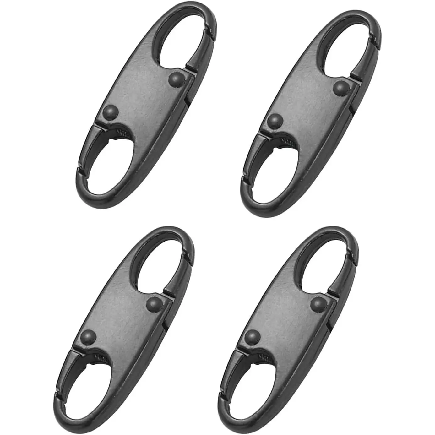 Small Carabiner Clips, Mini Carabiner,  Carabiner Clip, Carabiner, Zipper Pull Replacement, Zipper Lock, SmallCarabiner Upgraded, ZipperClips Anti  (4P Black)