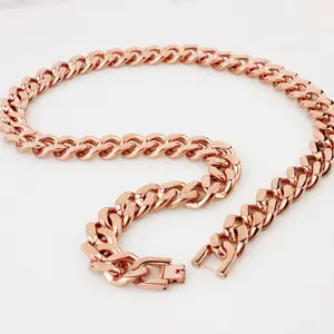15mm Fashion Pure Copper Cuban Link Necklace Heavy Solid Statement Jewelry 24" Unisex
