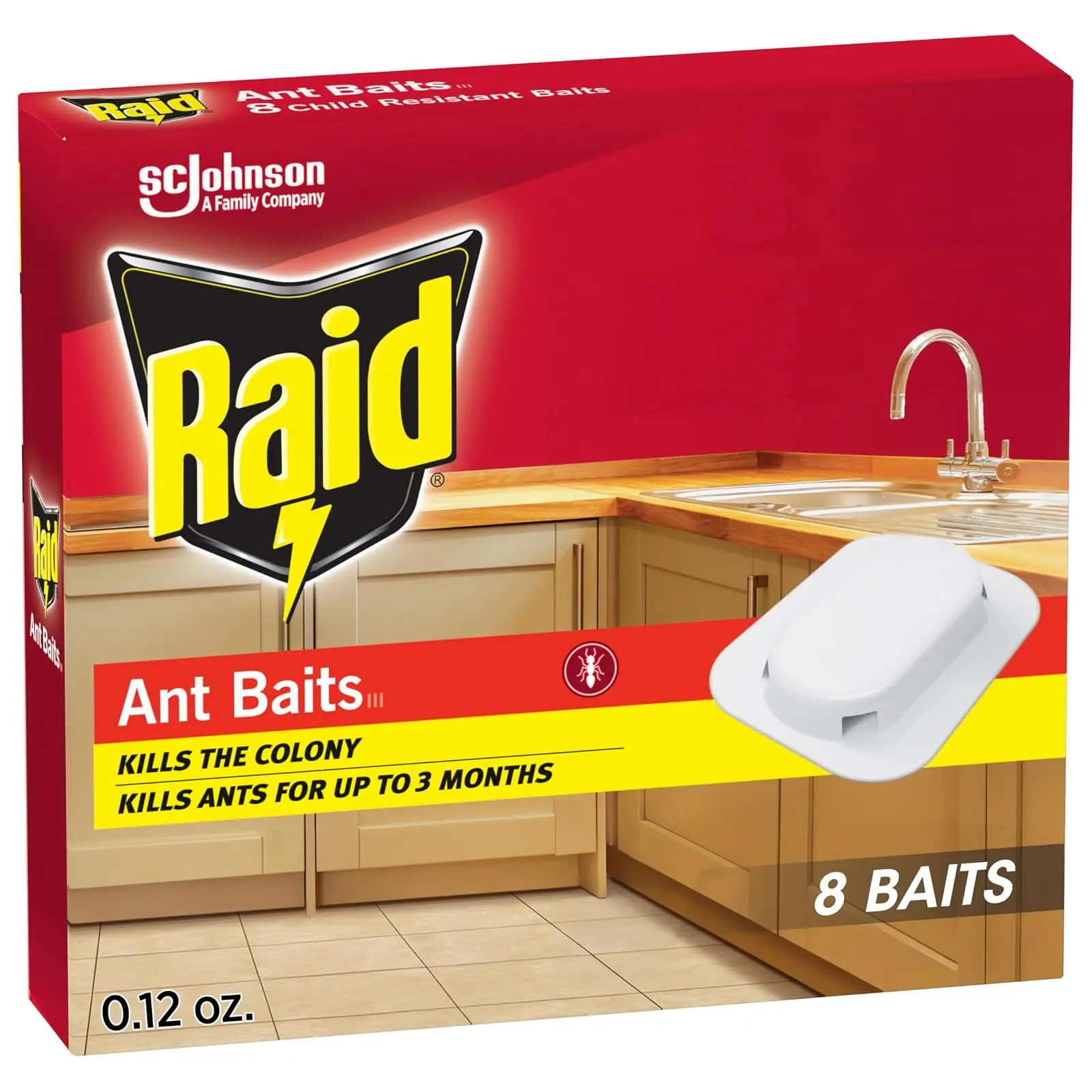 Raid Ant Killer Baits - Child-Resistant Household Bug Killer for Indoor Home Use, 0.24 Oz, 8 Count