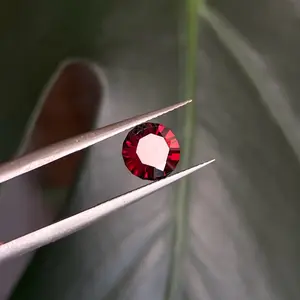 Precision Cut Red Garnet Gemstone for Custom Jewelry - 1.55 carats, 6.8mm