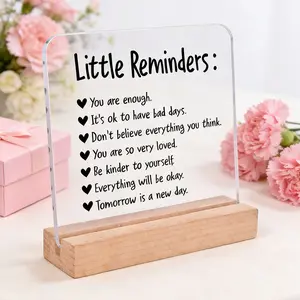 Little Reminders Acrylic Sign Plaque, Desk Sign, Uplifting Motivational Decoration for Home Office Study Room, Perfect Gift for Son from Mom and Dad