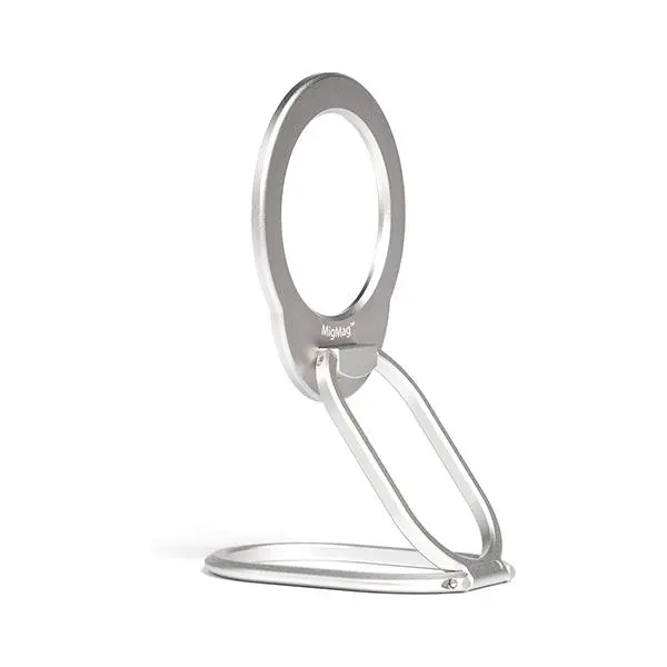 GaNinno 3-Fold Magnetic MagSafe Mobile Phone Holder - Retractable, Adjustable, Built-in Neodymium Magnet, 3-in-1 Grip Kickstand Selfie Stand Mount for MagSafe iPhone 16/15/14/13/12 Series, Kindle, Accessories