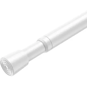 Spring Tension Curtain Rod 32 to 58 inch Adjustable Curtain Rods No Drilling Expandable Spring Loaded Curtain Rod for Windows Doors, White