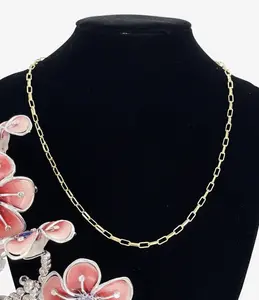 3.5mm cadena paper clip en oro laminado de 24" o 20" aproximadamente