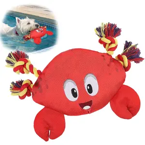 Water  for Small Medium Dogs- Floating  Toys Squeaky Toys for Pool Fetch, Crab Shape Durable Rope Interactive Pet   Summer Outdoor Interactive Play