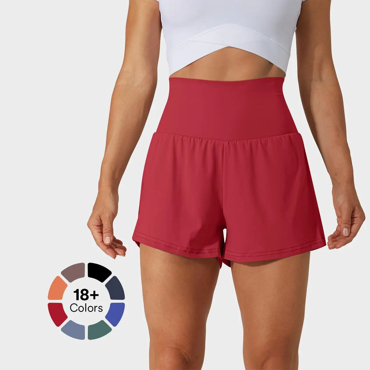 Halara Super High Waisted Back Pocket & Side Hidden Pocket 2-in-1 Yoga Shorts 3"