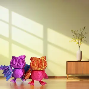3D Printed Owl Figurine, Cute 3D Owl Model, Detachable Desk Decor, Space Ornament, Perfect for Birthdays, Holidays, Christmas, Halloween