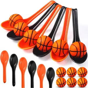 12 Pack Basketball Theme Birthday Ball and Spoon Relay Race Set for Field Day Egg Spoon and Race for  Indoor Outdoor Supplies(Orange)